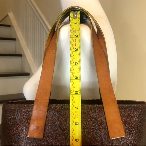 W ETRO Milano Red Paisley Vachetta Leather Tote Shoulder Bag Interior Zip Pocket - Picture 11 of 17